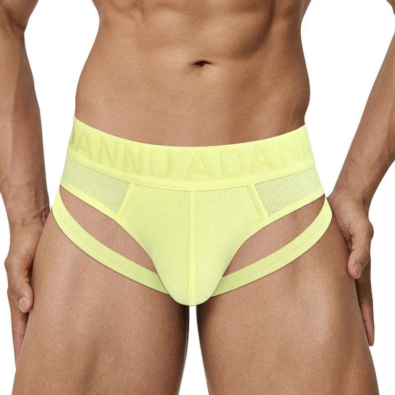 

Мужские трусы джоки с мешочком, синие хлопковые трусы слипы, бикини, Тонги, сексуальное нижнее белье для мужчин, гей-трусы 2019