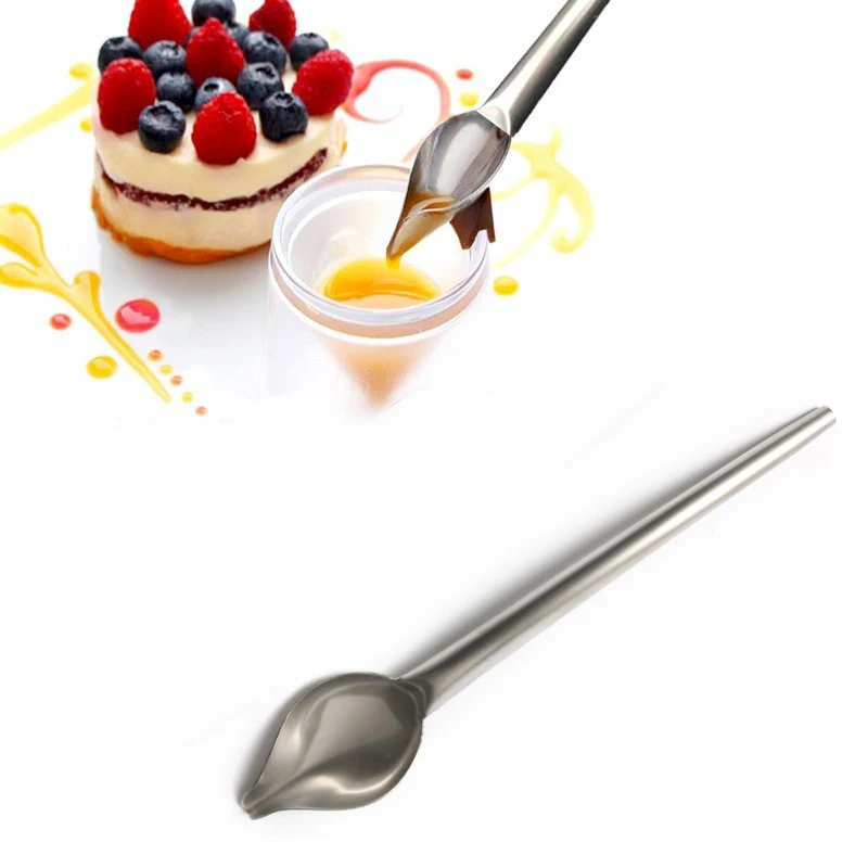 stainless steel Chocolate Cream Sauce Pencil Spoon Draw Tools Portable Coffee Spoon Kitchen Home