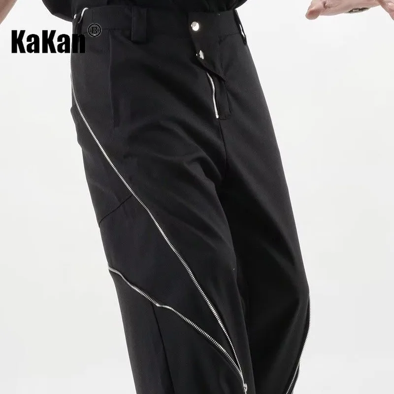 Kakan - European and American New Black High Street Jeans for Men's Wear, Work Fit Zipper Casual Pants K71-665