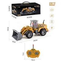 Rc Car Toys Truck 1:30 Wheel Shovel Loader 6CH 4WD Metal Remote Control Bulldozer Construction Vehicles For Boys Hobby Toy Gifts 1