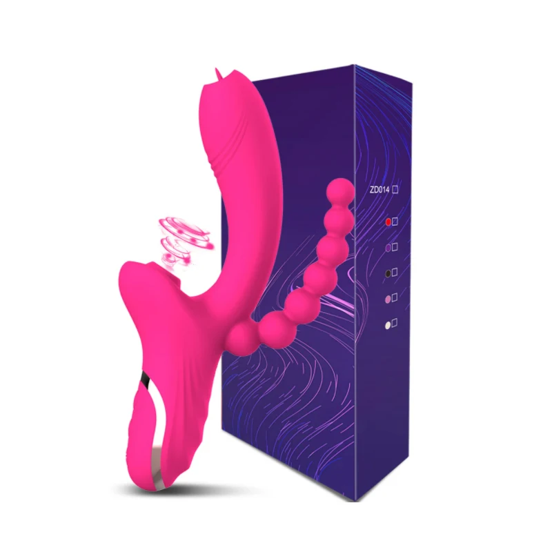 

Consolador 3 en 1 para mujer, vibrador con ventosa para clítoris, punto G, lengua, lamer, estimulador al vacío, Juguetes sexuale