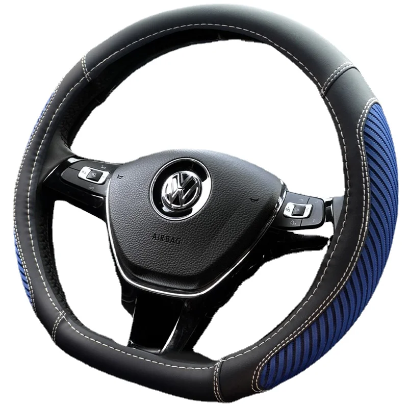 

Чехол на руль для Volkswagen T-cross Magotan Golf T-Roc ID D-type, автомобильные аксессуары из искусственной кожи, Нескользящие, с защитой от пота, 38 см
