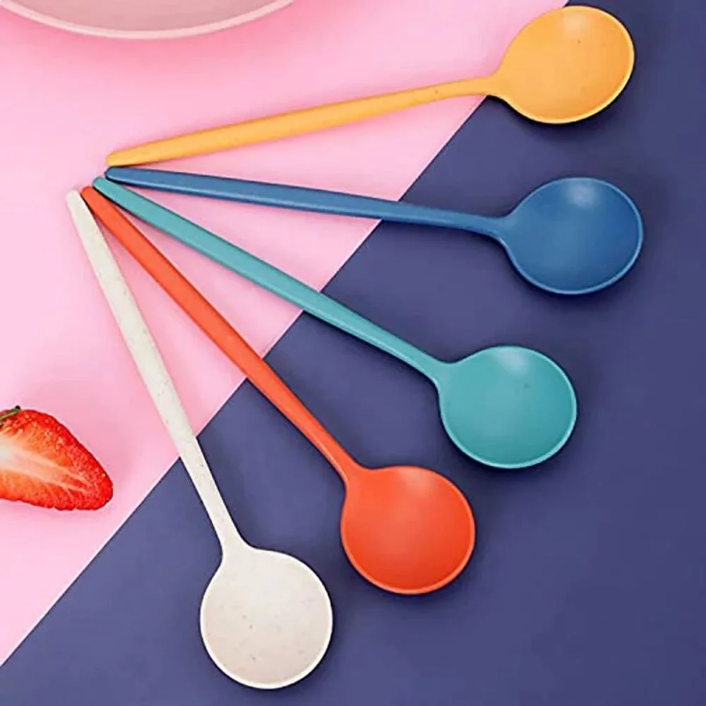 4Piece Wheat Straw Utensils Knives Forks Spoons Chopsticks Portuguese Plastic Reusable Portable Set Home Kitchen Tool Accessorie