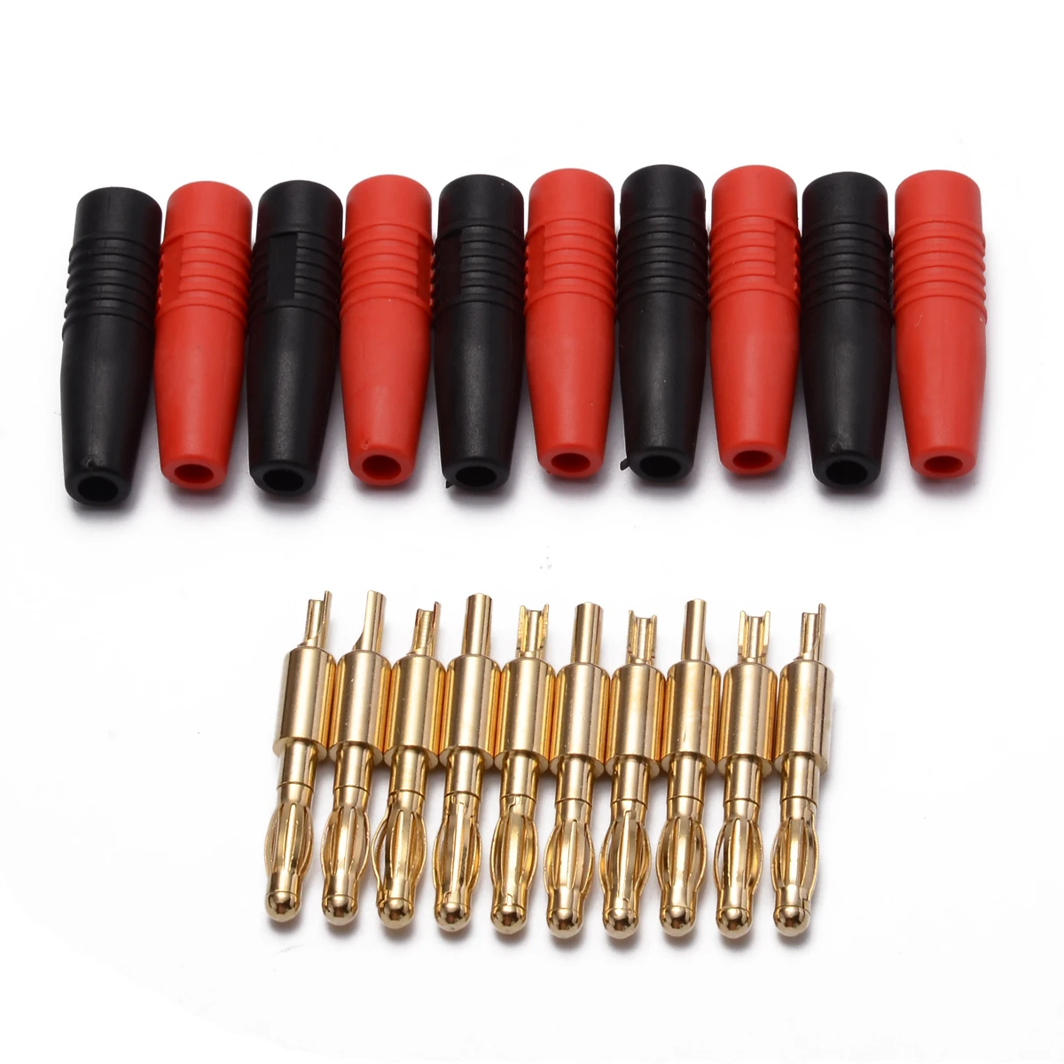 10pcsBananaConnector2mm4mmAudioSpeakerScrewSolderBananaPlugConnectorsTypeMalePlug