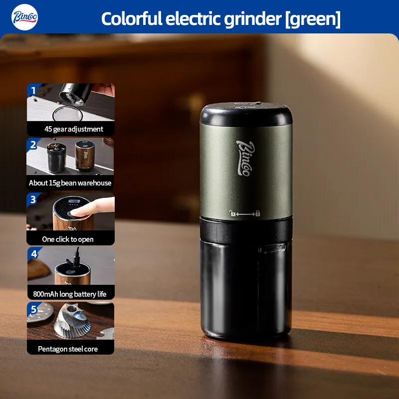 مطحنة قهوة كهربائية من BINCOO قابلة للشحن عبر USB-...