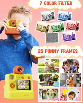 Gofunly Kids Digtial Camera Toy 1080P HD Instant Print Camera 180° Rotation Len Camera Gift For Girls Boys 3