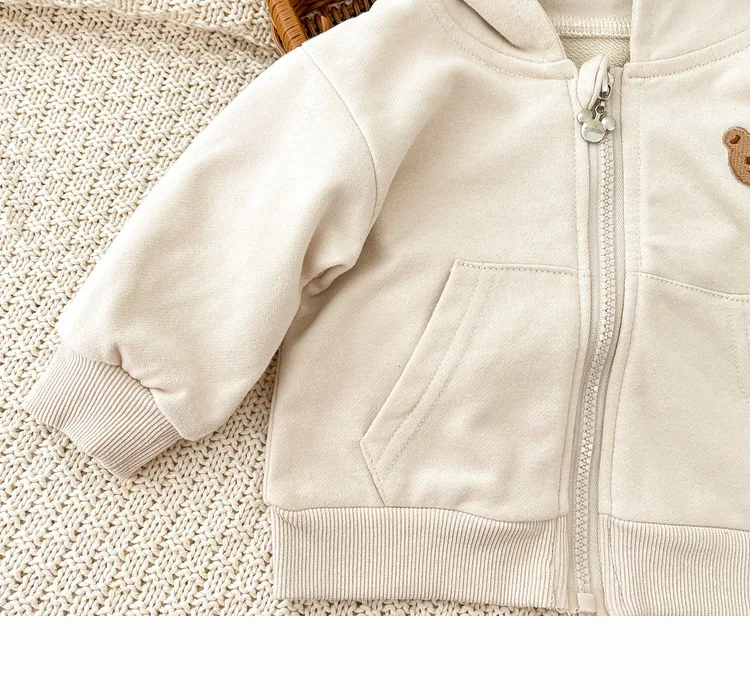 Autumn New Baby Cute Bear Ear Hooded Coat Infant Boy Casual Cardigan Toddler Girl Cardigan Jacket Kids Hoodie Baby Clothes