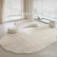 Light Luxury Living Room Decoration Carpet Irregular Shape Rugs for Bedroom Fluffy Soft Marble Plush Rug Thick Anti-slip Floor 2