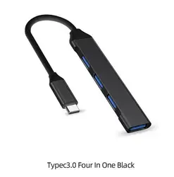 Sleek Black 4 - Port High - Speed USB - C Hub for Seamless Connectivity (Black Type c)