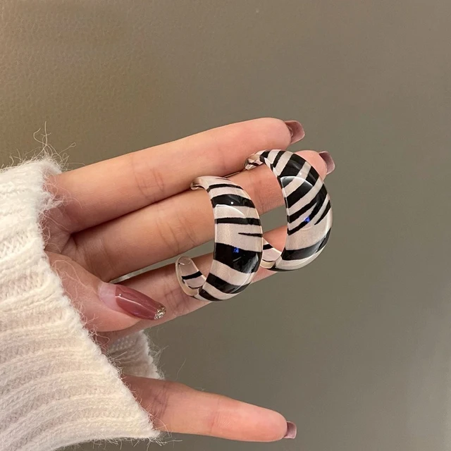 Fashion Exaggerated Zebra Pattern Acrylic Earrings: A Must-Have Party Jewelry Trend for 2022