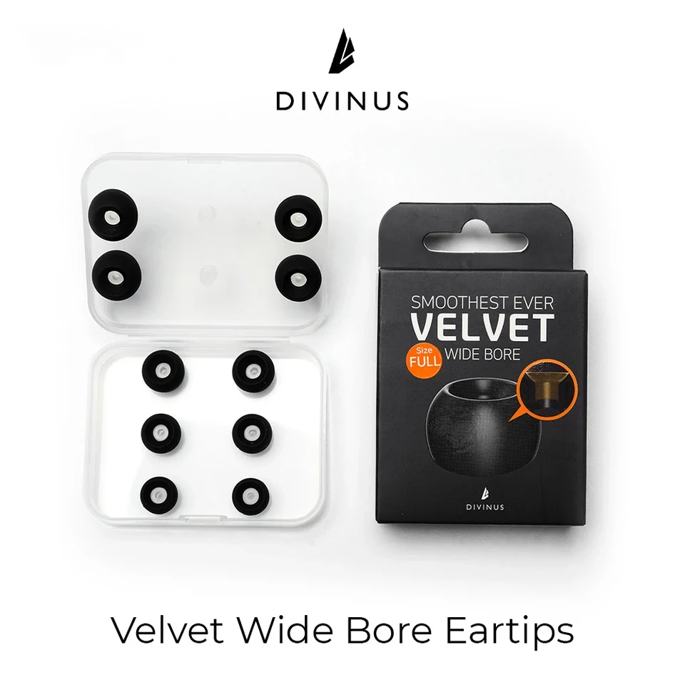 DIVINUS – embouts d'écouteurs en Silicone à large alésage en velours, pour buse de 4 à 6mm, embouts d'oreille souples et profonds pour écouteurs Dunu Davinci
