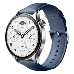 Premium Original Leather Strap - Universal 22mm Cowhide Band - Xiaomi Color Sport (Blue)