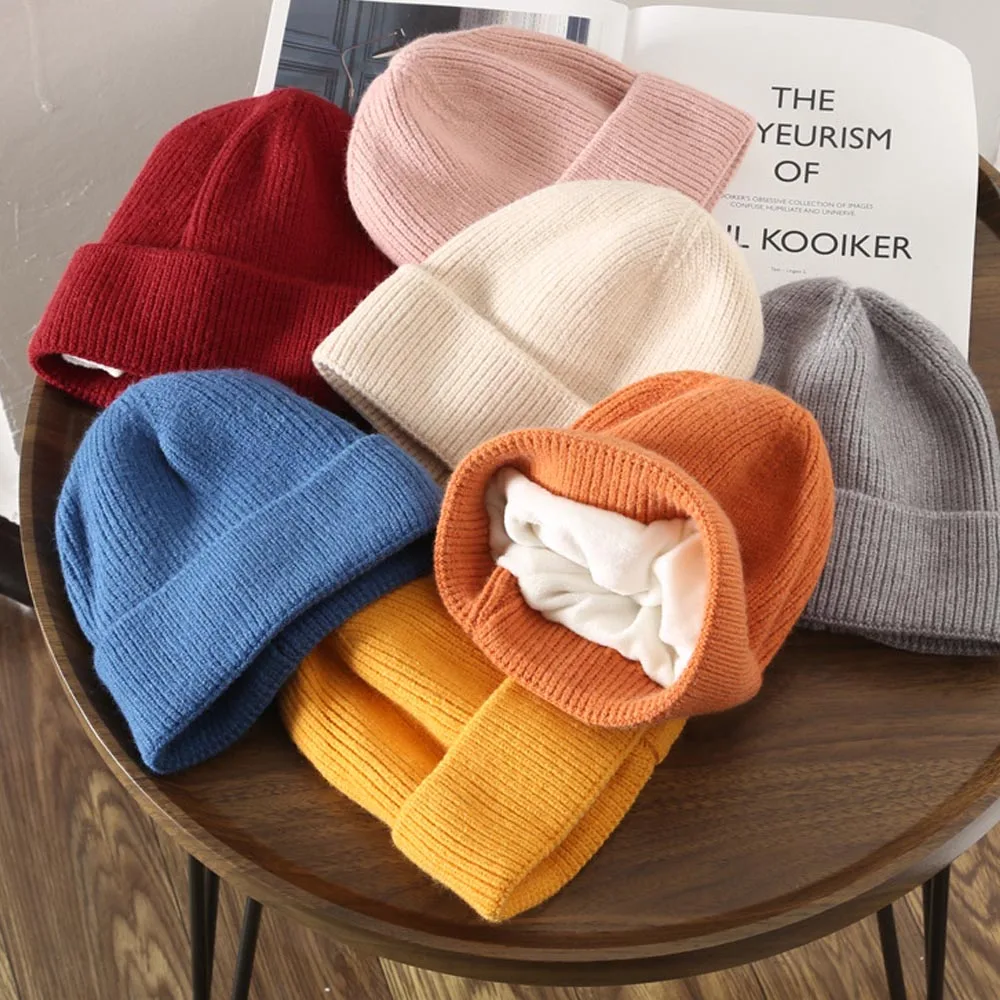 HiRui Knitted Slouchy Beanie - Warm Winter Hat With Ear Coverage, Unisex, Orange, One Size Fits All - View #4