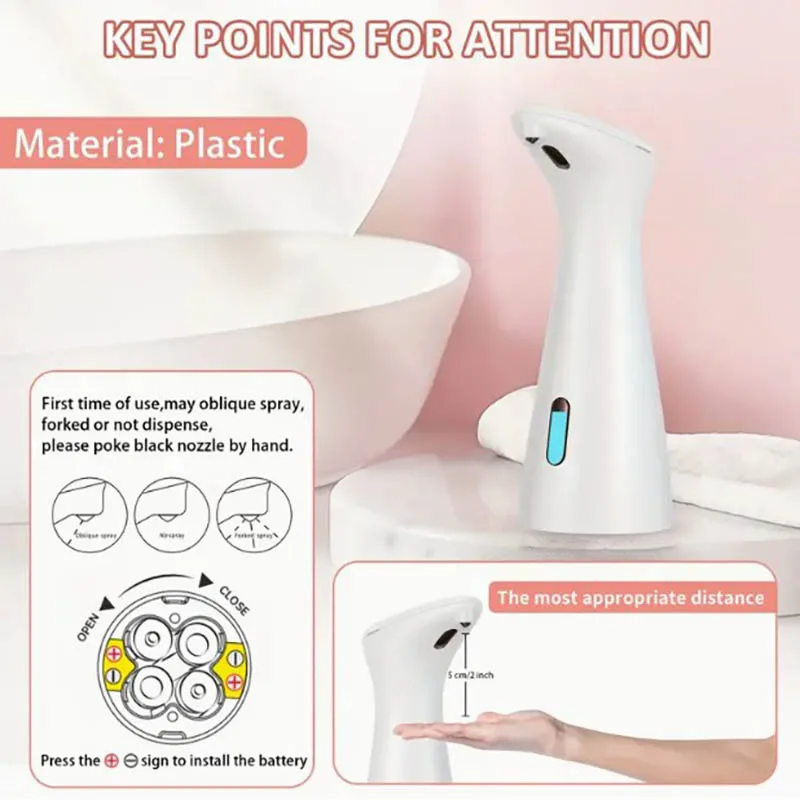 Automatic Sensor Soap Dispenser Abs Waterproof Hand Soap Sensor Bathroom Smart Wash Handpiece soap dispenser soap pump soap dispenser head
