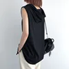 Women's Clothing Casual Loose Sleeveless Hoodies Summer New Solid Color Fashion Basics Pockets Patchwork Sweatshirts for Female 6