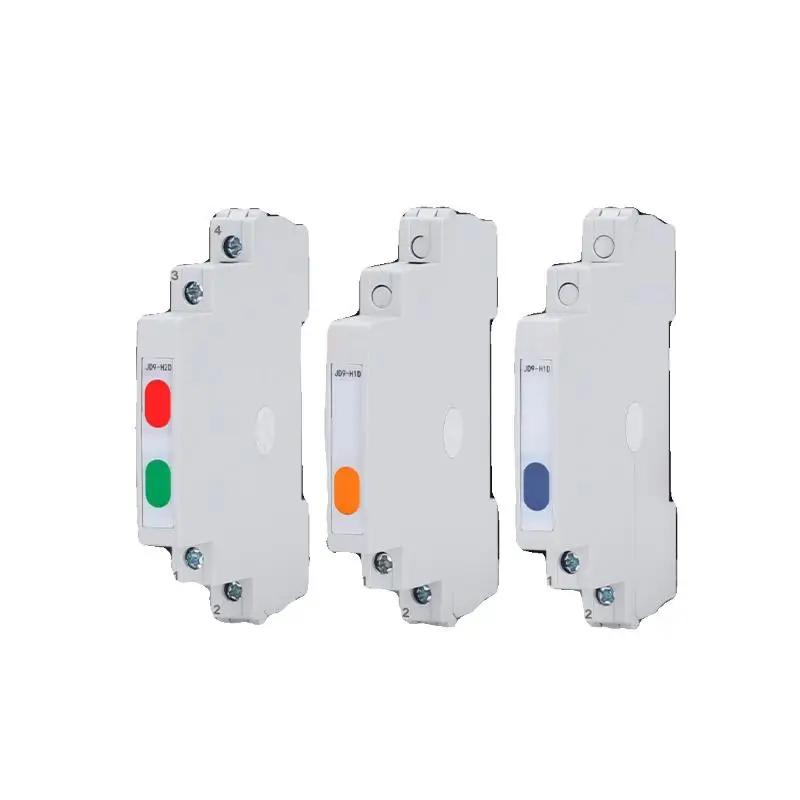 1Pcs 24V 220V AC/DC 트랙형 신호 램프 JD9 Din 레일 표시등 -색상 이중 색상 라이트 레드 그린 옐로우