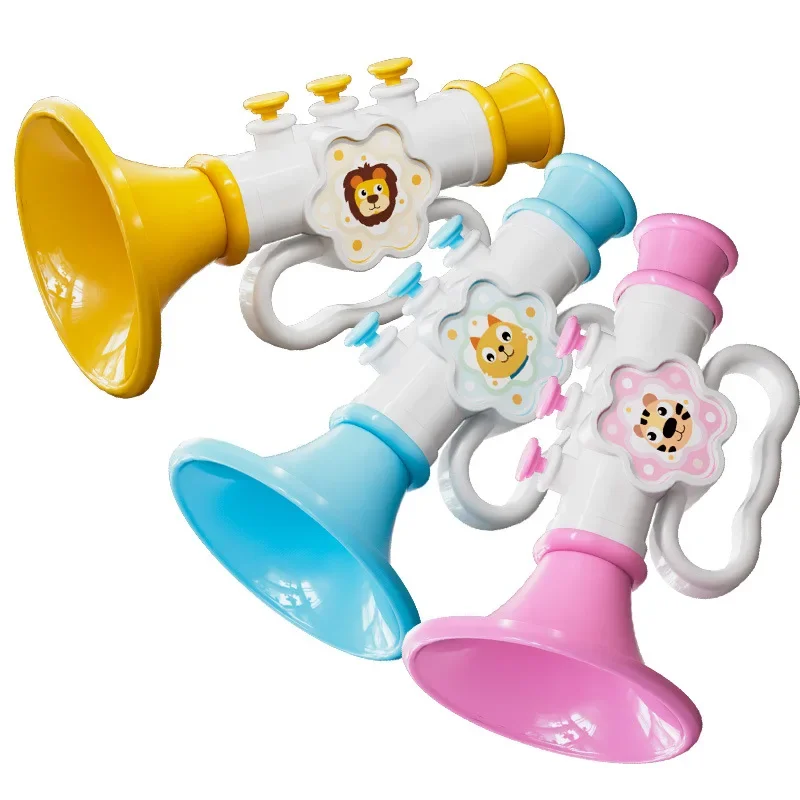 Baby Early Learning Whistle Musical Instrument Trumpet Toy Speech Enhancement Cartoon Hanging Rope for Kids Musical Play Gift 3