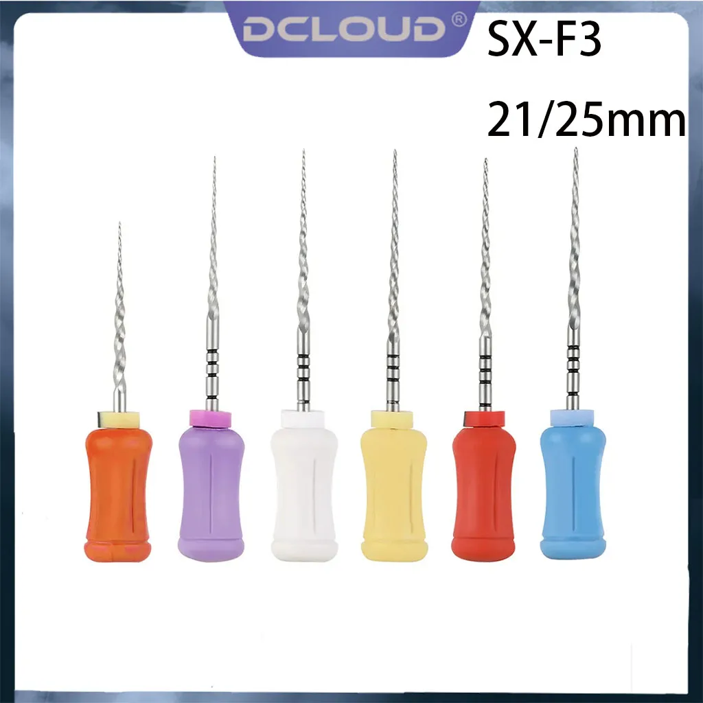 

DCLOUD 6Pcs/Box Dental Endodontics NiTi Hand Use Super Rotary Files SX-F3 21/25mm Endo Root Canal File Shaping Finishing Files