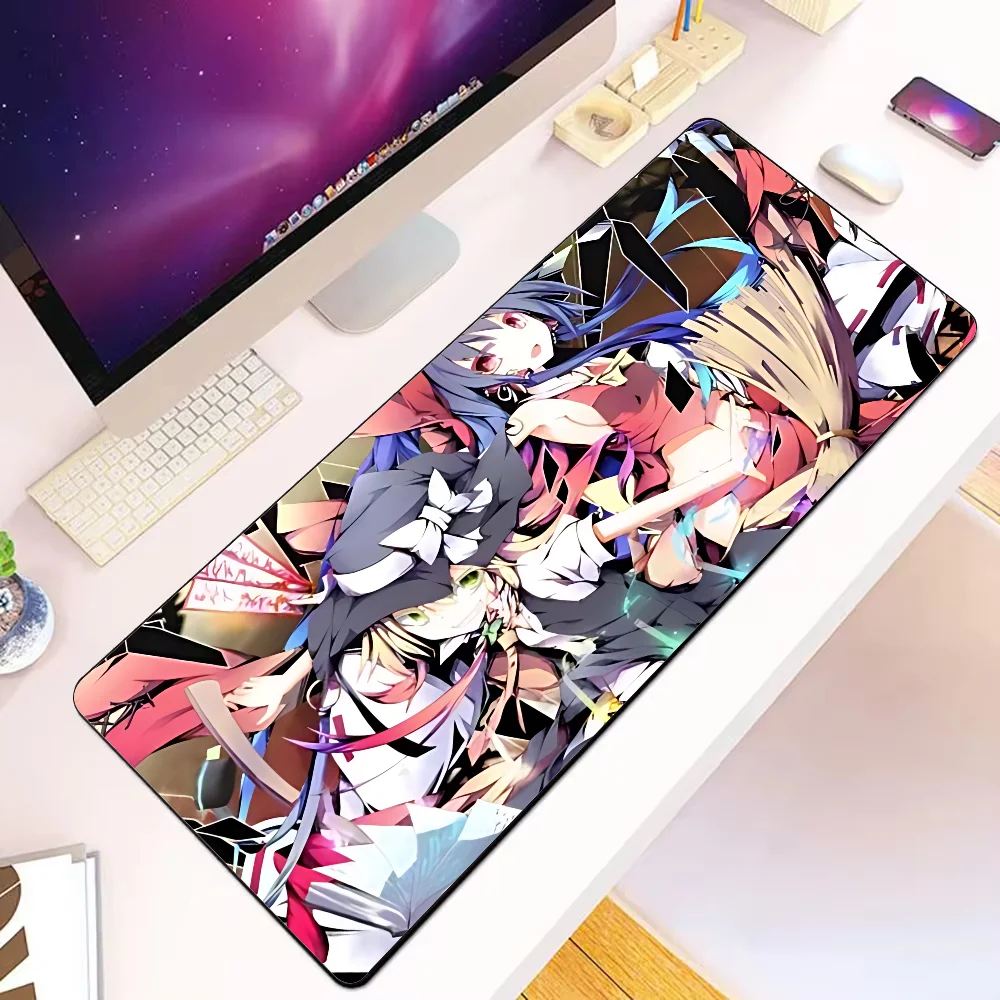 Fashion Touhou Cute Reimu Hakurei Mousepad 80x30cm XL Lockedge Office Computer Desk Mat Table Keyboard Big Mouse Pad Cushion 5