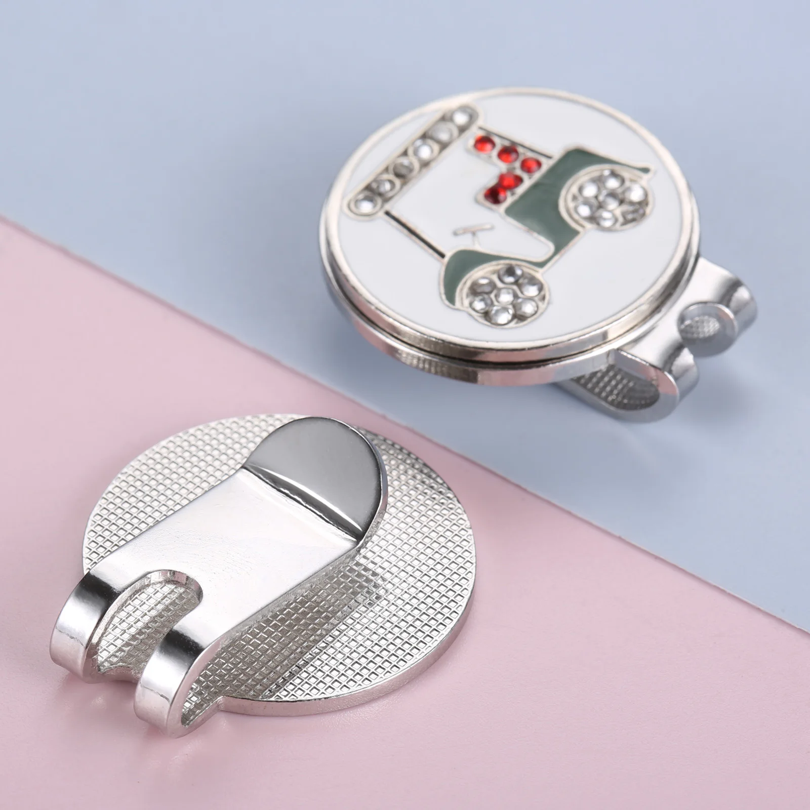 1PC Crystal Diamond Car Patterns Golf Ball Marker with Magnetic Hat Clip Markers Golfers Gift for Men Women Kids Golf Accessorie