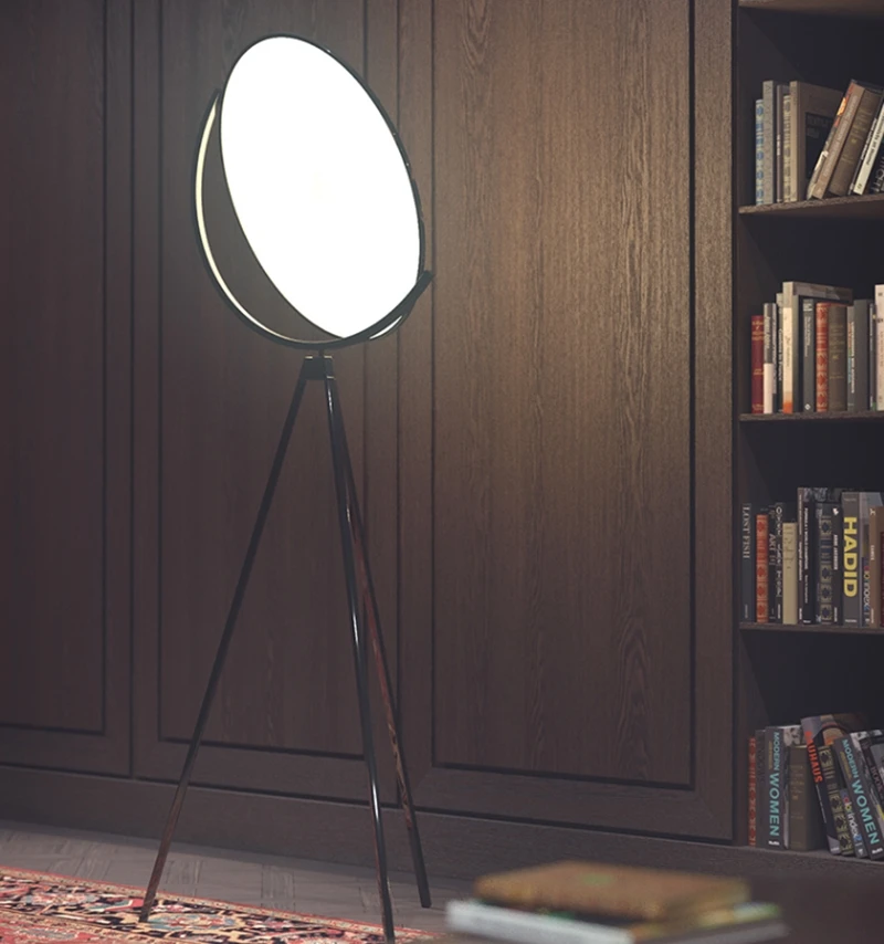 거실 연구실 호텔 아트 디자인 눈 보호 스탠딩 라이트 실내 장식을위한 현대적인 새로운 삼각대 문 플로어 램프