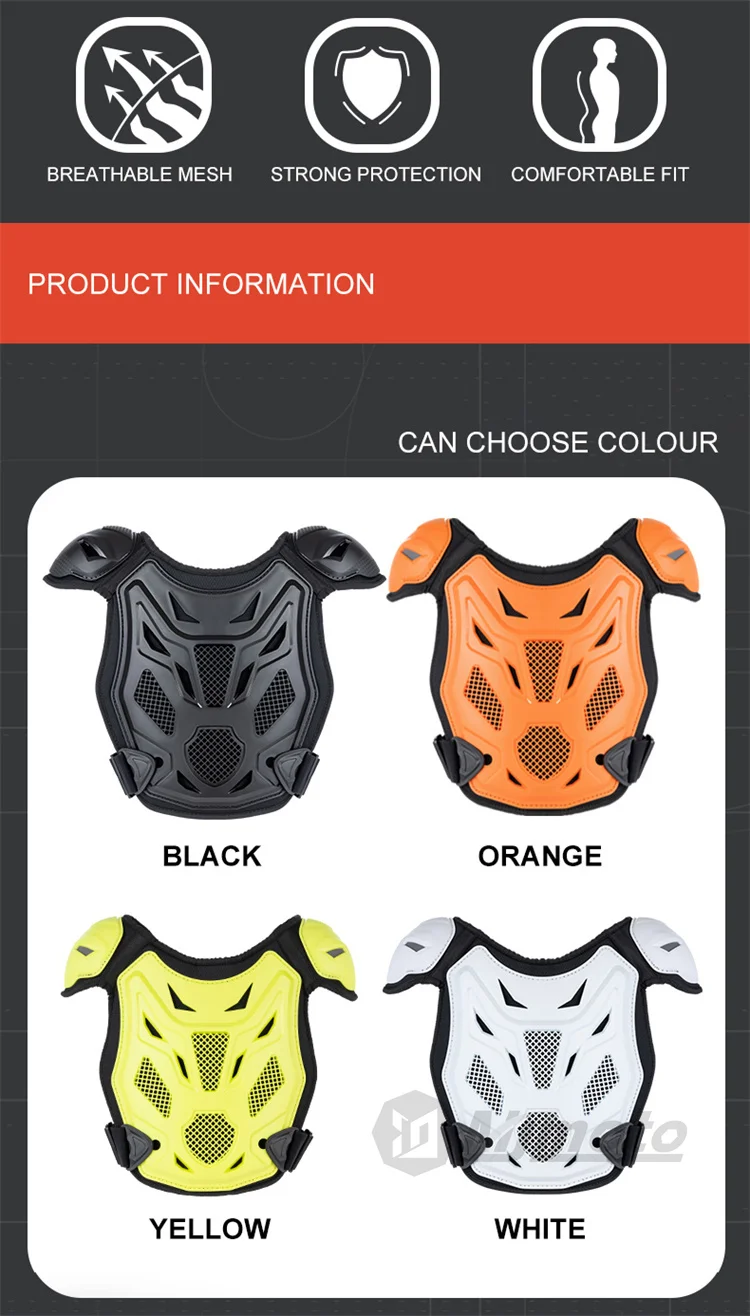 Motorcycle Children Body Armor Mesh Breathable Motocorss Cycling Vest lightweight Comfortable Fit Motorbike Vest Relfective