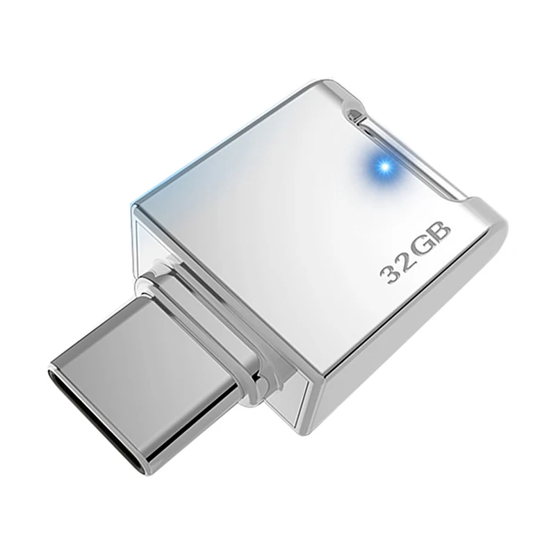 C 타입 OTG USB 3.0 플래시 드라이브, USB-C 펜 드라이브, 스마트폰 메모리, 미니 USB 스틱, 안드로이드 실버, 32GB