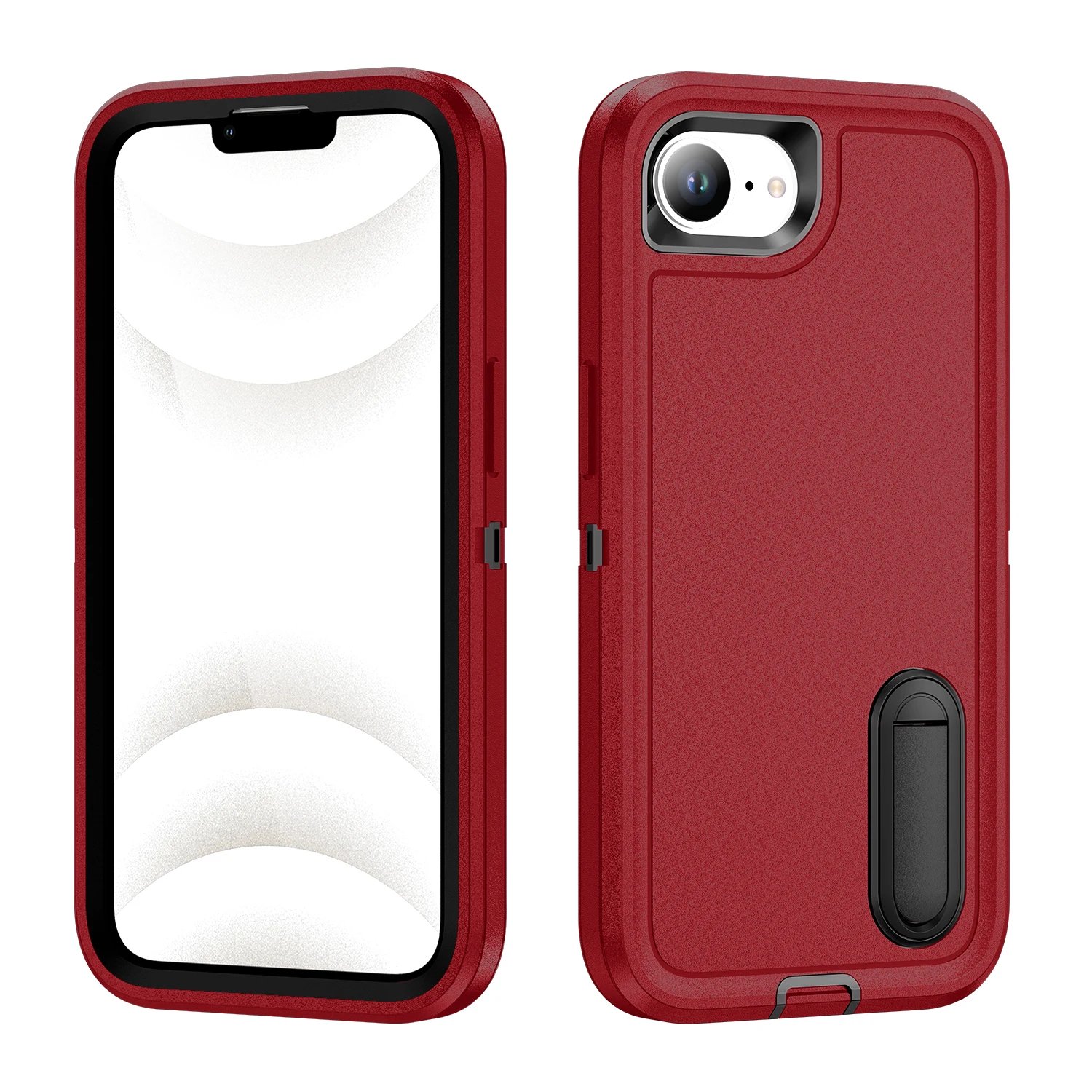 Heavy Duty Shockproof Kickstand Matte Dual-Layer Hard Back Case Cover