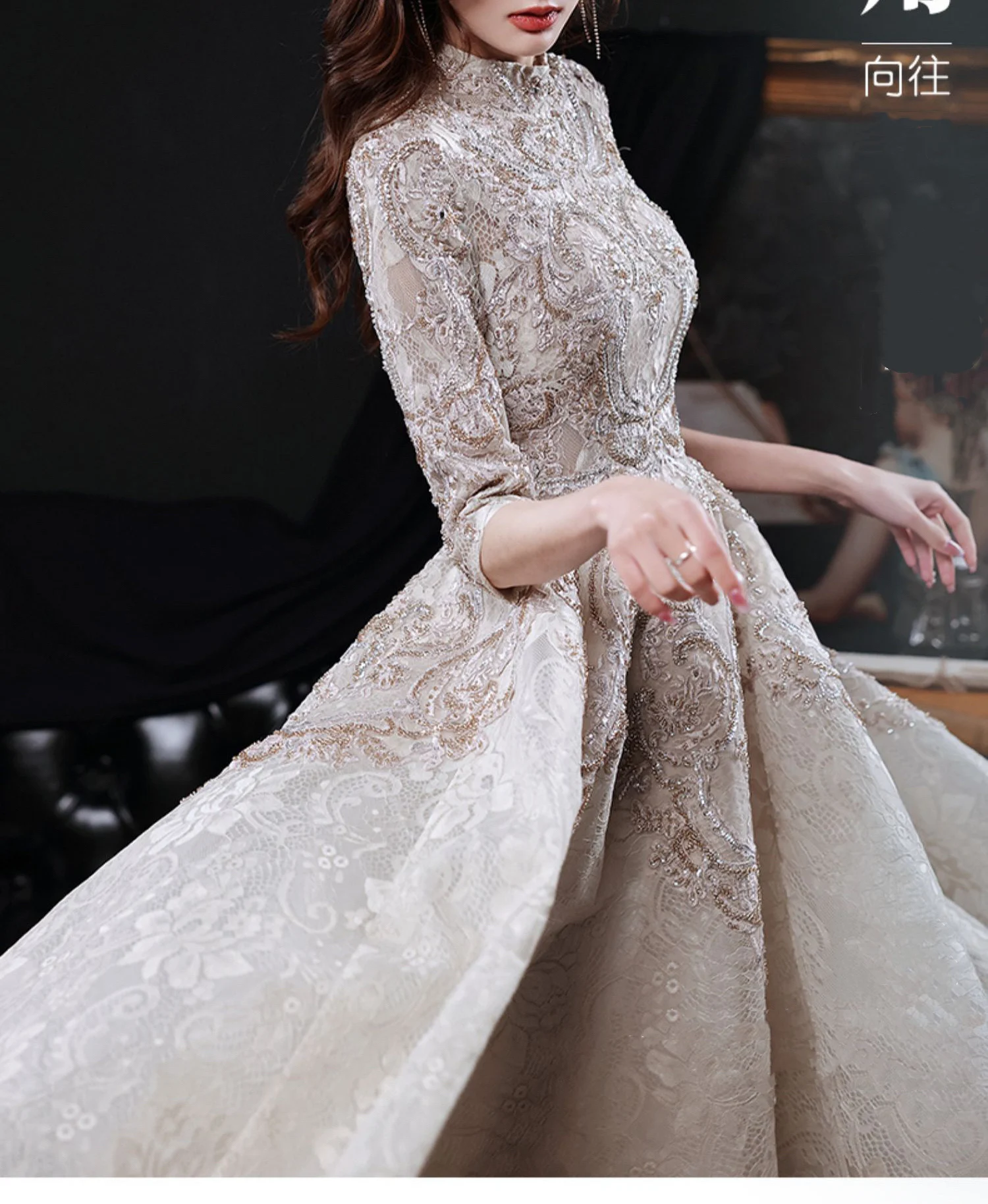 Modest Half Sleeve Lace Wedding Dress – daisystyledress