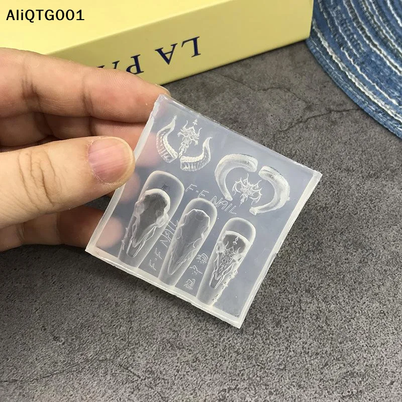 3D 양머리 실리콘 네일 아트 몰드 네일 참 매니큐어 도구 DIY 수공예 몰드 네일 장 살롱 용품