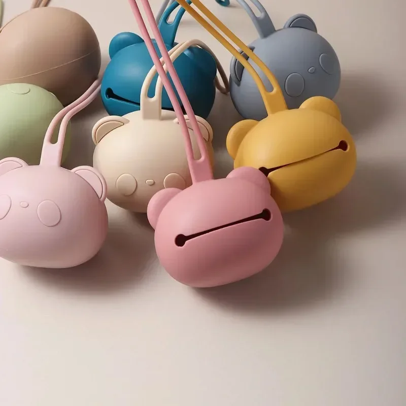 Silicone Nipple Storage Bag For Newborns Kids Pacifier Holder Bear Shape Nipple Case BPA Free Safe Storage Box Accessories 1Pcs