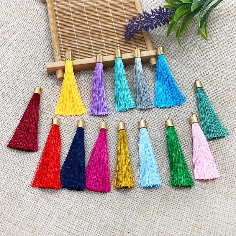 10pcs 6cm Long Small Metal Cap Tassel Pendant DIY Jewelry Curtain Garments Accessories DIY Crafts Gift Earring Handmade Material