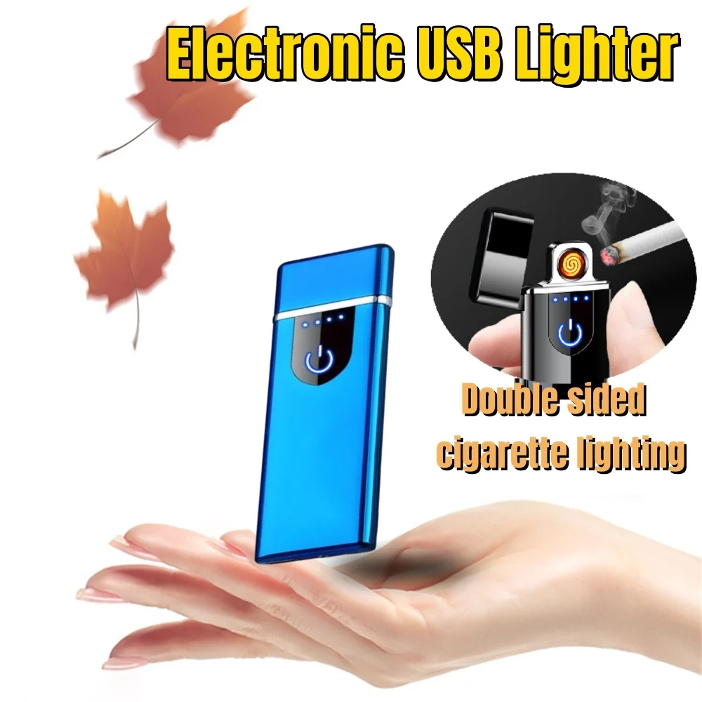 Description Picture 4 of itemMetal Electric USB Lighter Windproof Arc Cigarette Lighter Rechargeable Smoking Accessories Touch Lighters Does Not Contain Gas