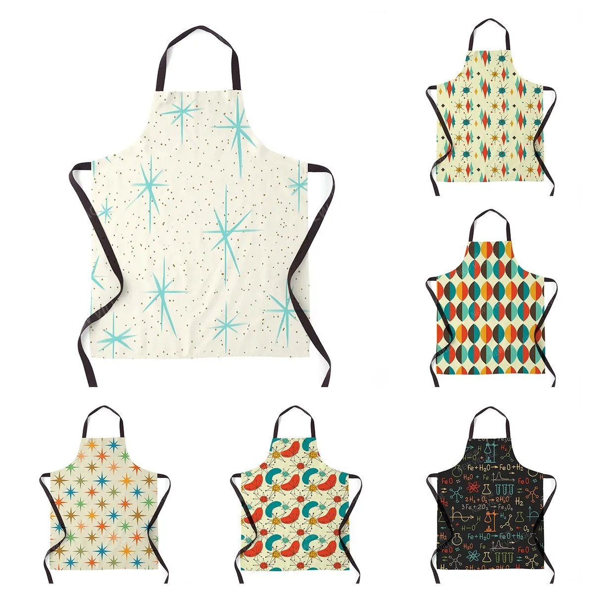 

Женский кухонный фартук, оригинальный Детский водонепроницаемый фартук для работы принцессы, официанта, маслостойкий, в скандинавском стиле, бохо, растения