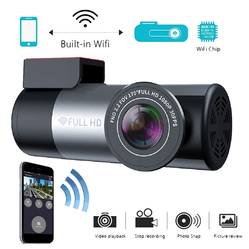 1080p W10 Hidden Wifi Driving Recorder 150 Degree Dvr Highdefinition
