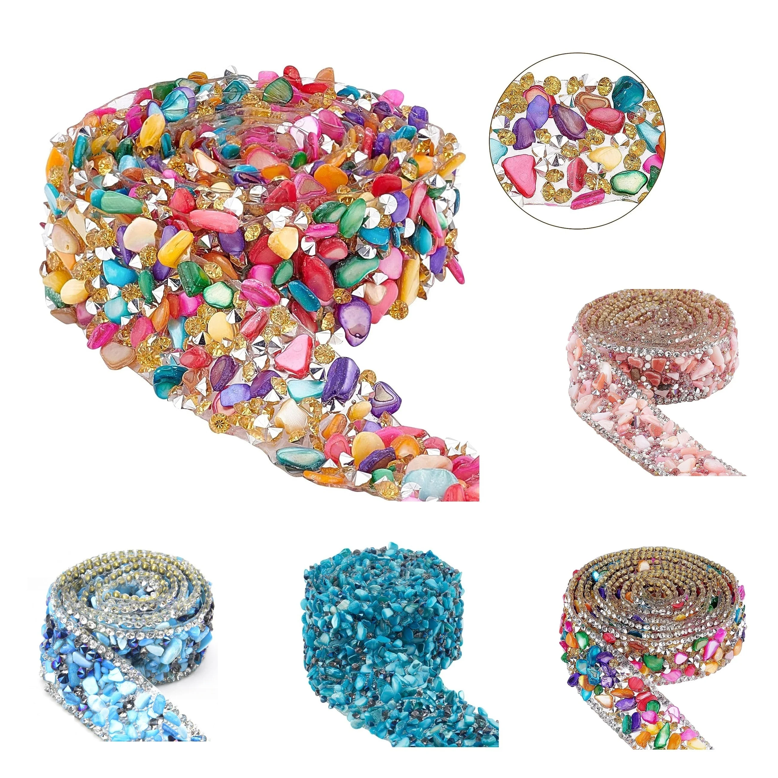 Pack De 3 Rollos De Cinta De Diamantes De Imitación - Anchos 10, 15 Y 20 Mm - Autoadhesiva, Con Perlas De Estrás - Para Manualidades, Decoración De Bodas, Etc.