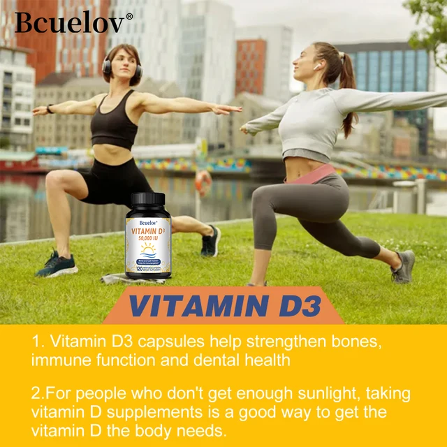 655-0117d4.jpg Vitamin D3 50,000 IU Supplement, Supports Strong Bones, Heart, Teeth, Muscle Health, for Men and Women, 120 Capsules