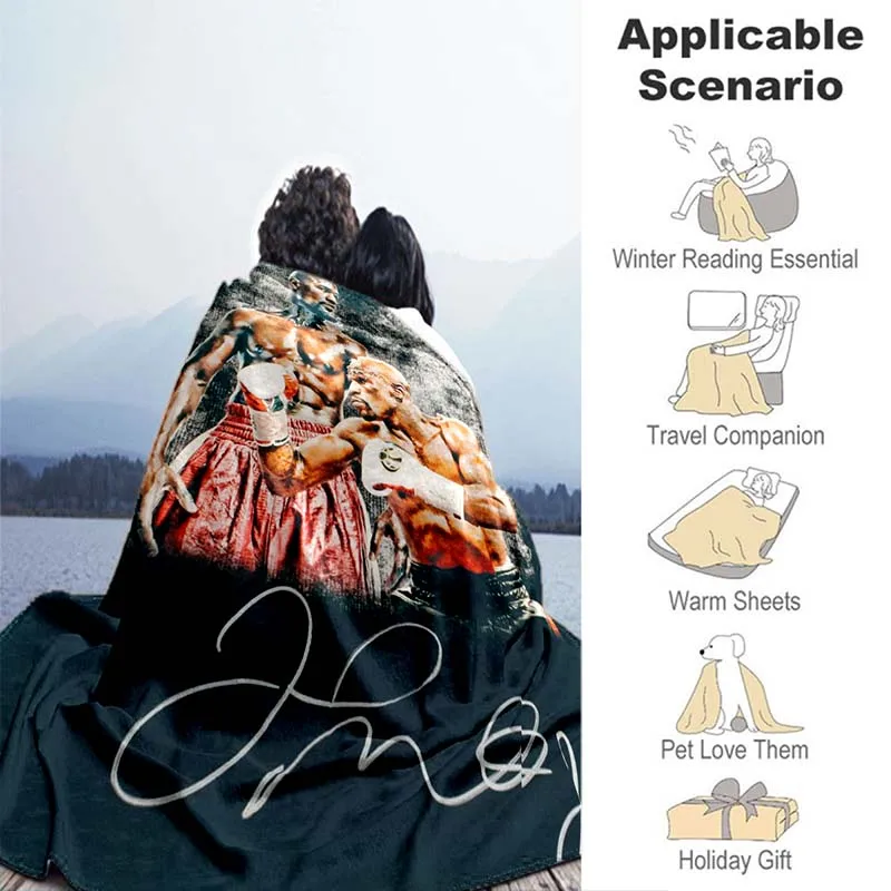 Ultra Soft Sofa Blanket Boxing Star Flannel Blanket Office Outdoor Travel Teens Bedding Throw Blanket ,  fans Warm Gifts