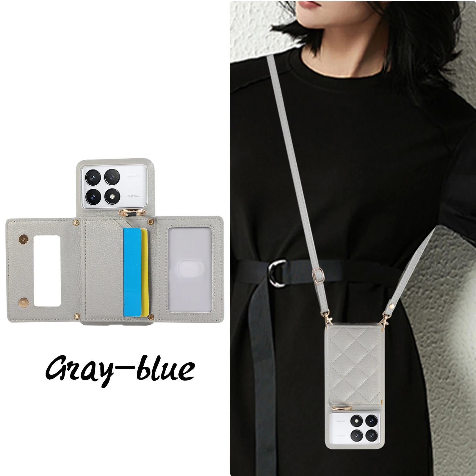 Étui portefeuille en cuir avec porte-cartes et anneau pour Xiaomi Redmi Note 13 Pro Plus 12 13C 13T POCO X6 NEO Triple Fold Cover_voghion.com