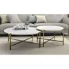 Marble Top Nesting Table Set with Nickel Finish - Zaidee 1
