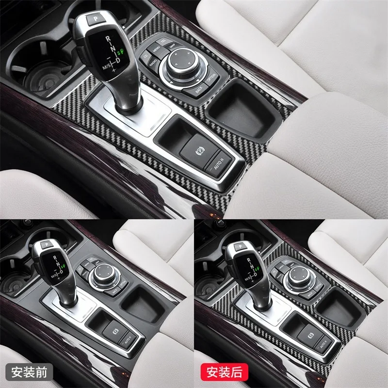 

FOR BMW x5 x6 E70 E71 Carbon fiber pattern Central control air conditioning gear Panel interior modification accessories