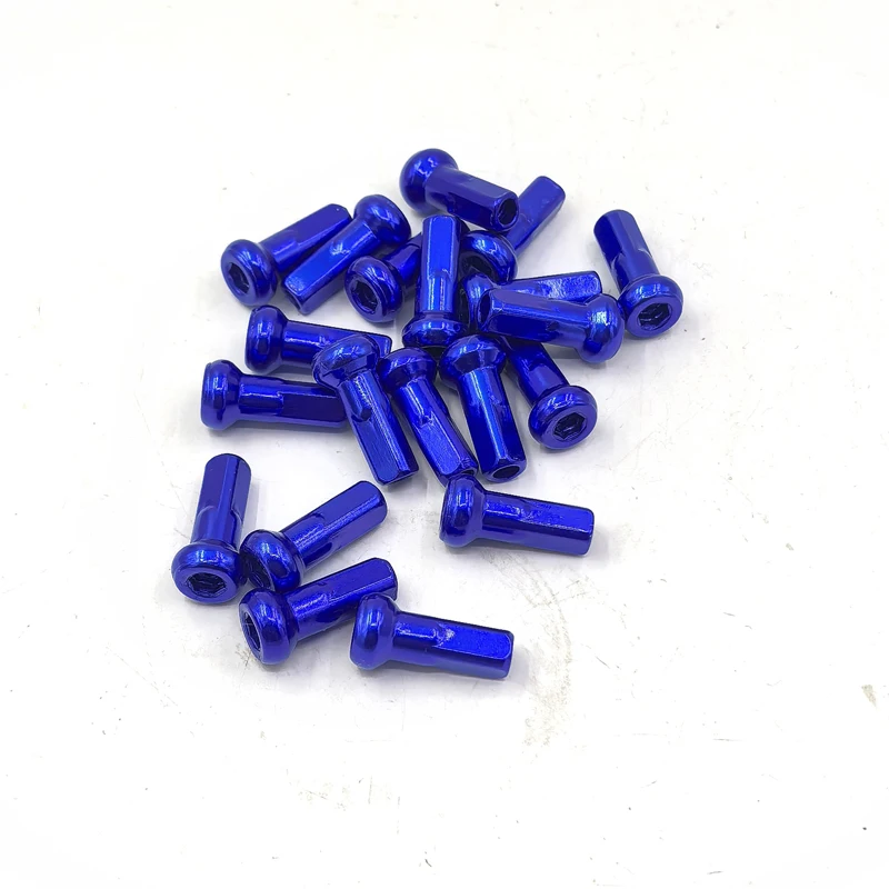 Length 24mm T7075 Aluminum Alloy Material 9 Gauge Spoke Nipples Suit for Diameter 3.4-3.5mm Spokes 12Pcs A Lot Bike Nipples