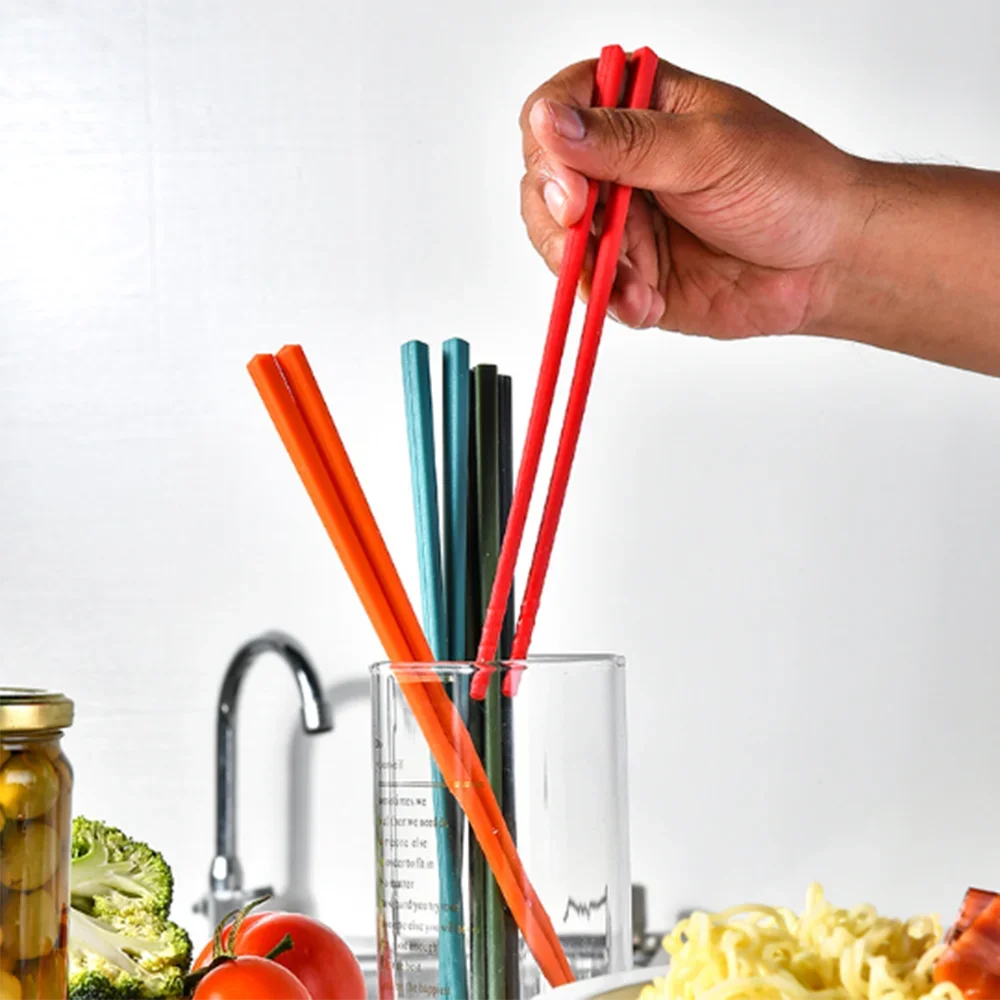 Silicone Non-Slip Chopsticks Set - 5 Pairs | Japanese Style Tableware for Noodles & Sushi | Ideal Gift Dinnerware