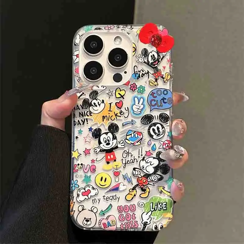 thumbnail image 1 of Disneys-funda de teléfono con Graffiti, carcasa anticaída para iPhone 16, 15, 14, 13, 12, 11, pro MAX, 7, 8Plus, XR, XS MAX, Y2K, 1 of 5