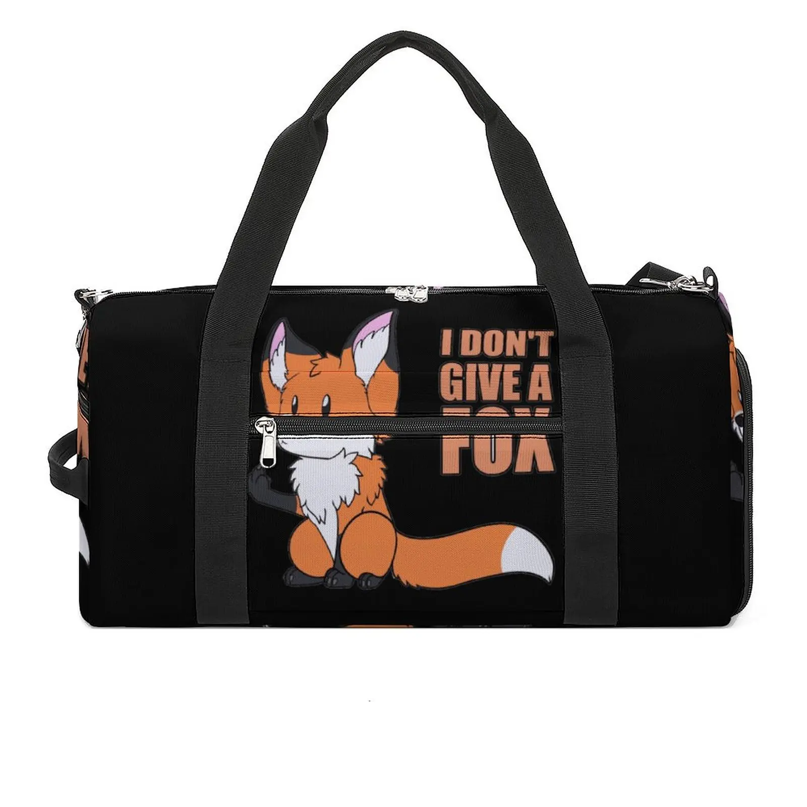 

I Don't Give A Fox Sports Bags Kawaii Animal Travel Training Gym Bag with Shoes Retro Handbags Men Custom Outdoor Fitness Bag