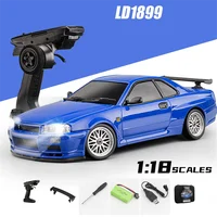 LDRC 1899/A99 RTR 1/18 2.4G RWD RC Car Drift GTR R34 Gyro LED Light On-Road Full Proportional Alloy Body Shell Racing Vehicles M 2