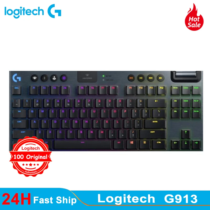 Logitech G913 TKL Wireless RGB Mechanical Gaming Keyboard 16.8 million colors Bluetooth connection Wireless Keyboard