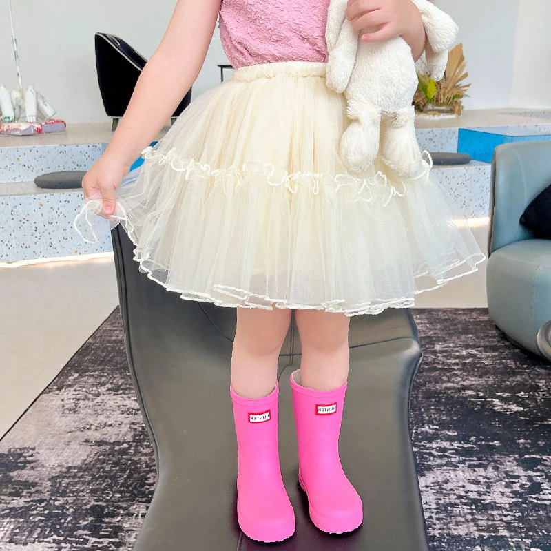 Children Skirts Girls Half Shaggy Gauze Skirt Summer Dance 1-7 Years Old