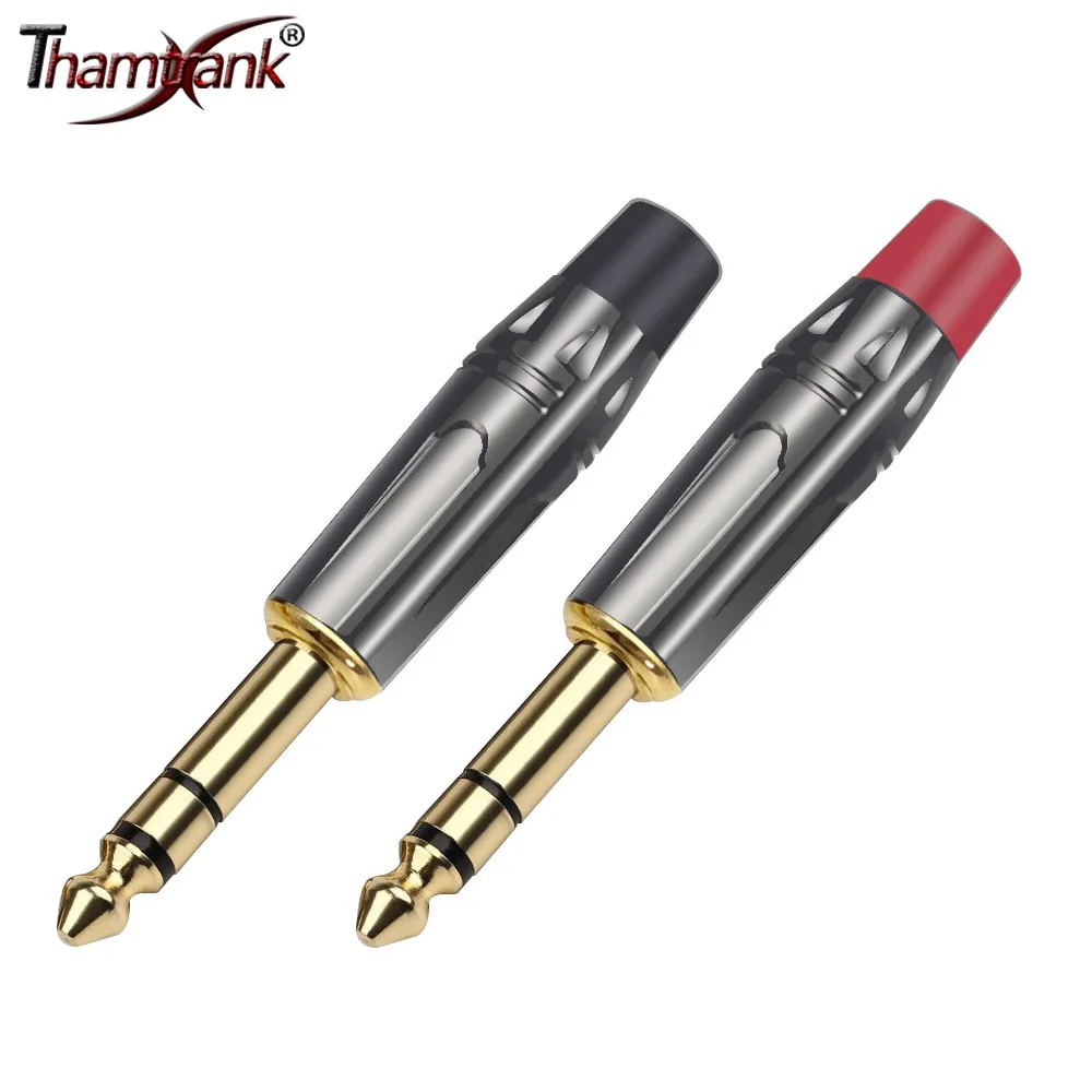 

10pcs 6.35mm Mono/Stereo TS TRS Plug Jack Audio Straight Amplifier Microphone Soldering Cable Connector