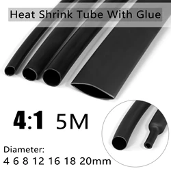 Durable Adhesive - Lined Heat Shrink Tubing - Dual Wall, 5M Length, Multiple Sizes - 6mm (Black)